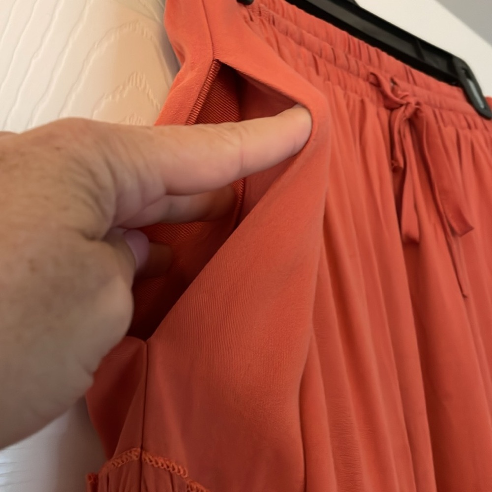 Boho maxi/midi skirt with elastic waistband and pockets! - Picture 5 of 6